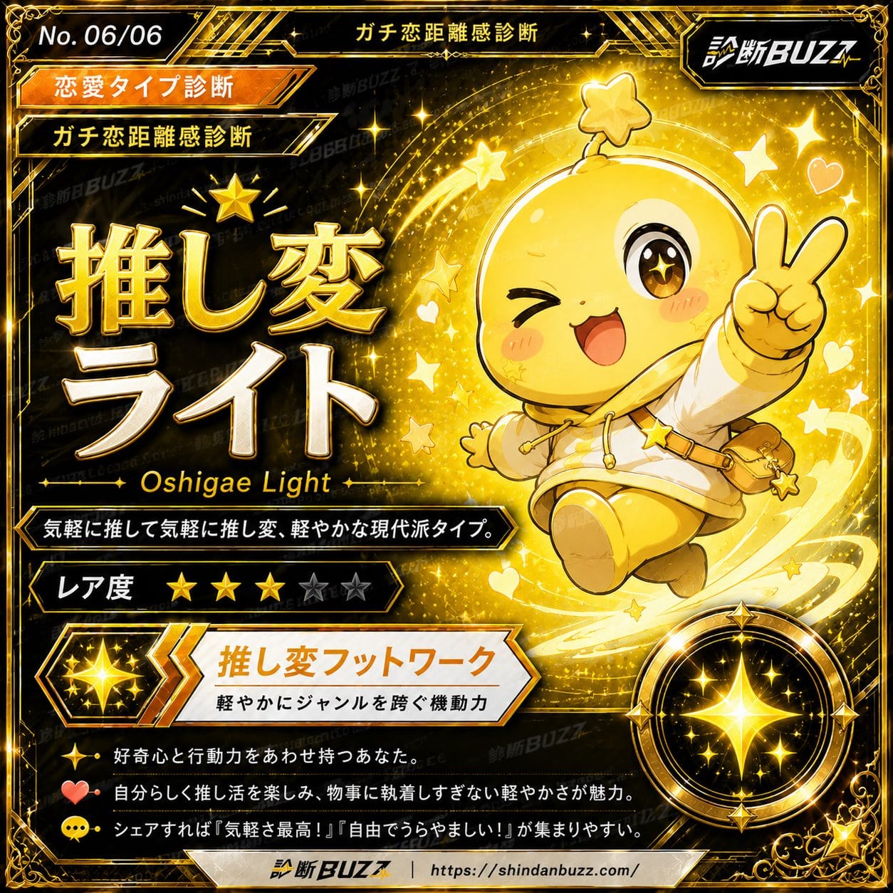 推し変ライト - ガチ恋距離感診断 あなたの推しへの距離は?