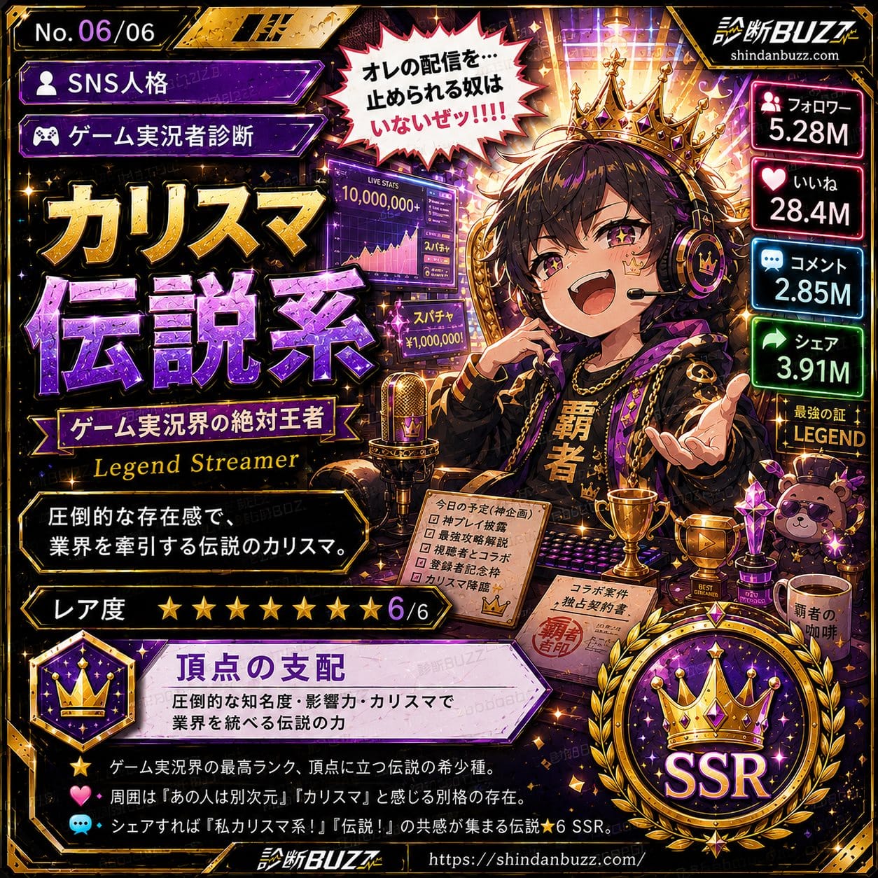カリスマ伝説系 - あなたがゲーム実況者だったら診断 あなたはどんな実況者?