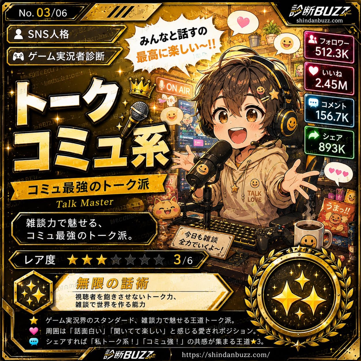 トークコミュ系 - あなたがゲーム実況者だったら診断 あなたはどんな実況者?