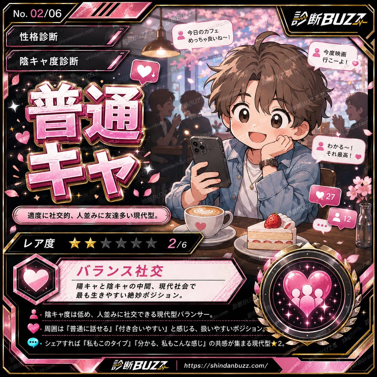 普通キャ - 陰キャ度診断 あなたの陰キャレベルは?