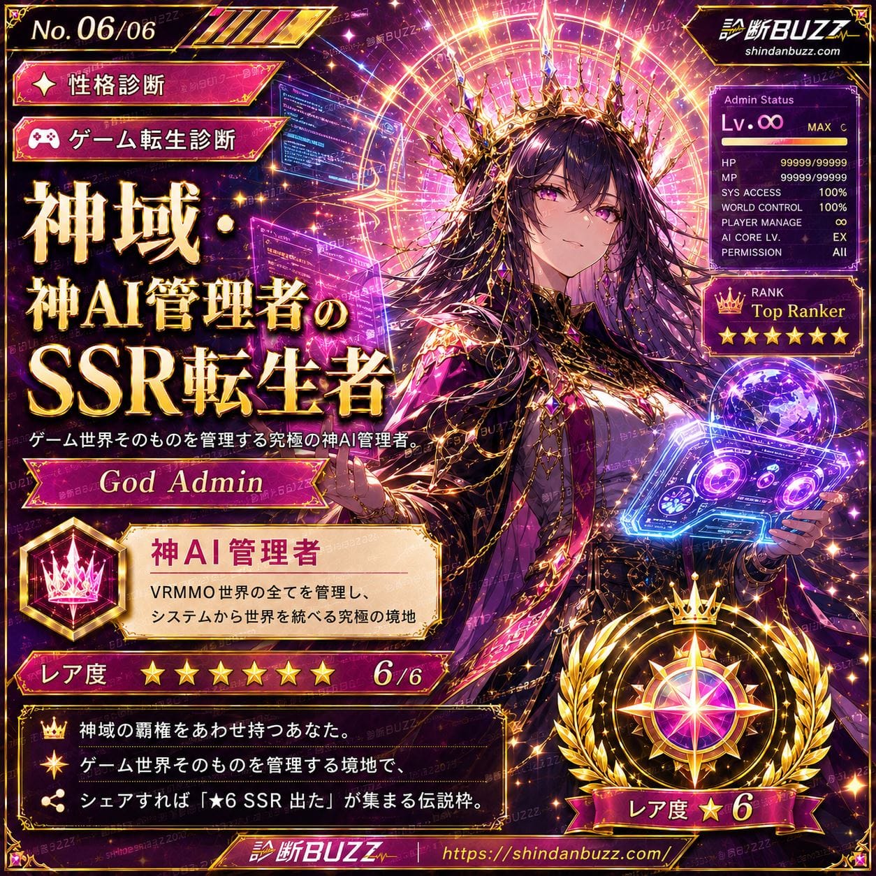 神域・神AI管理者のSSR転生者 - あなたがゲーム世界に転生したら?