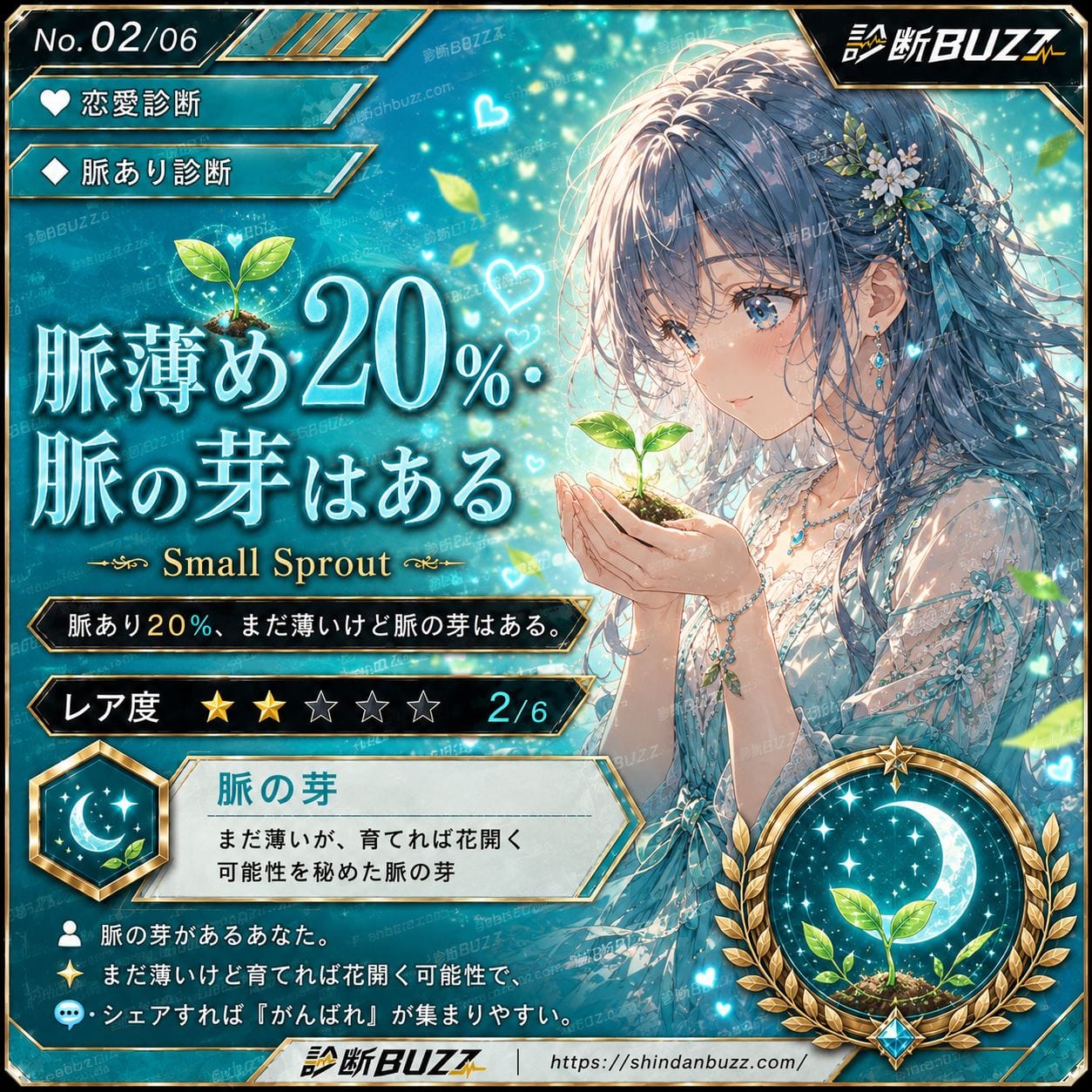 脈薄め20%・脈の芽はある - あの人はあなたに脈あり?脈なし?両思い確率診断