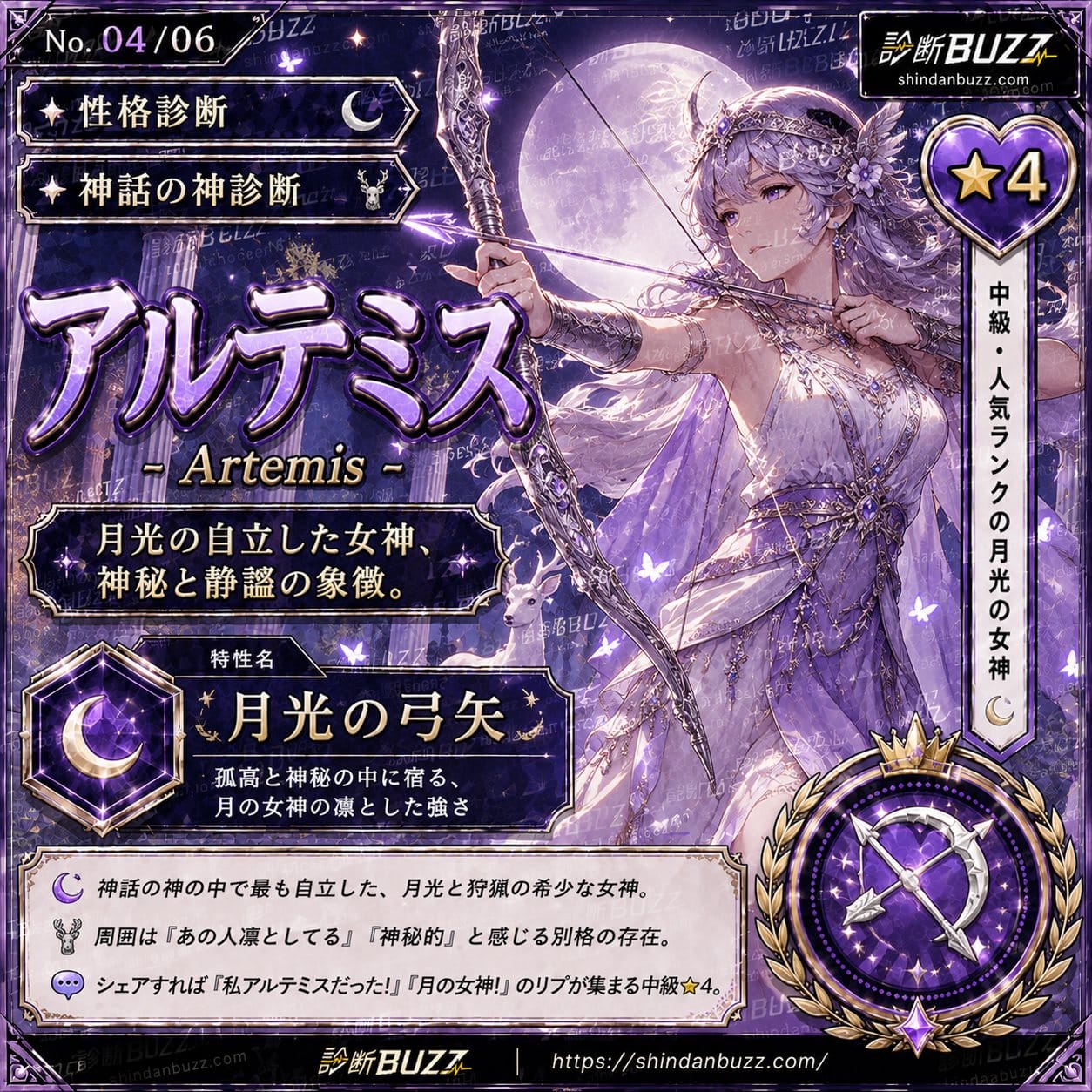 アルテミス - あなたがもし神話の神だったら診断 あなたの本質は何の神?