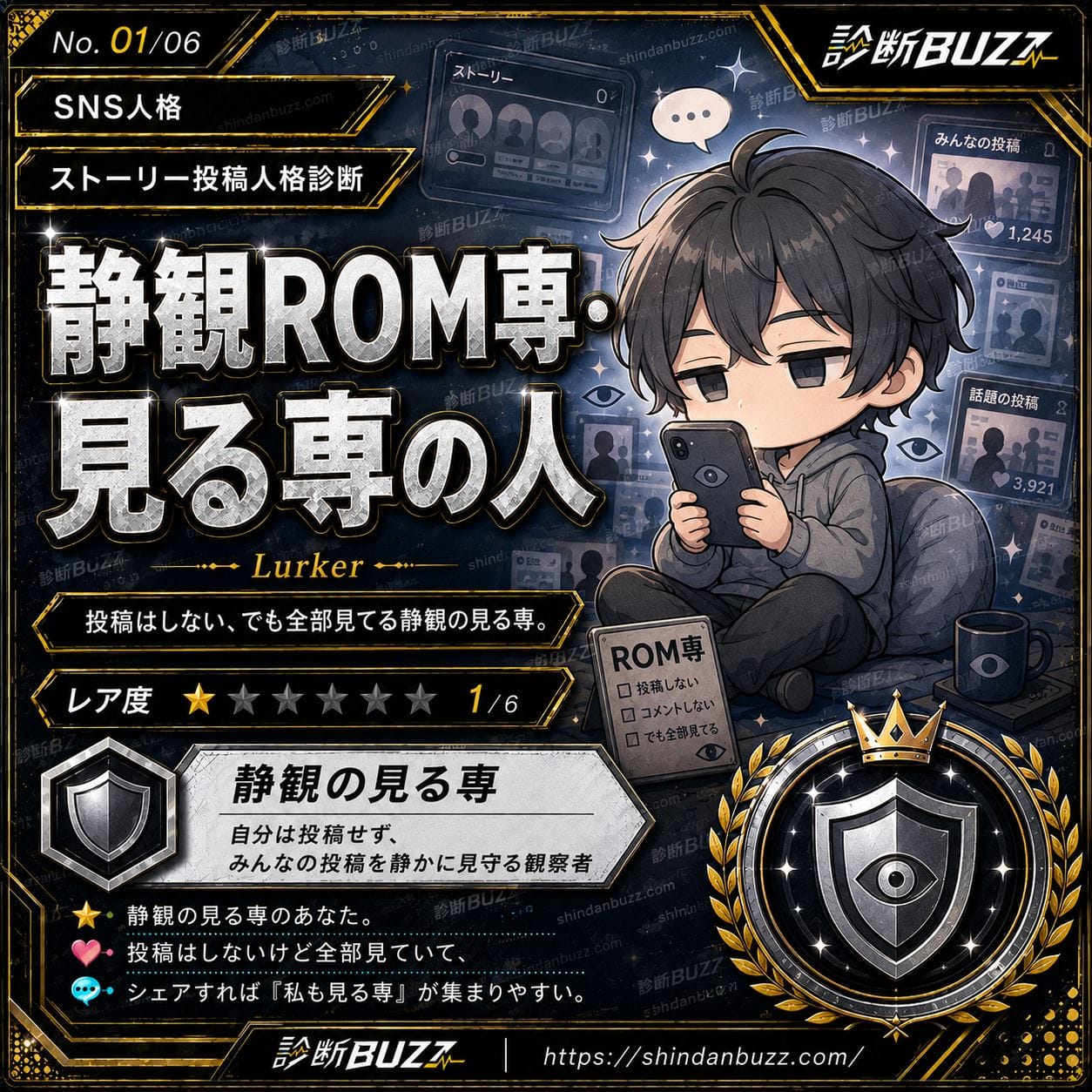 静観ROM専・見る専の人 - あなたのストーリー投稿人格診断