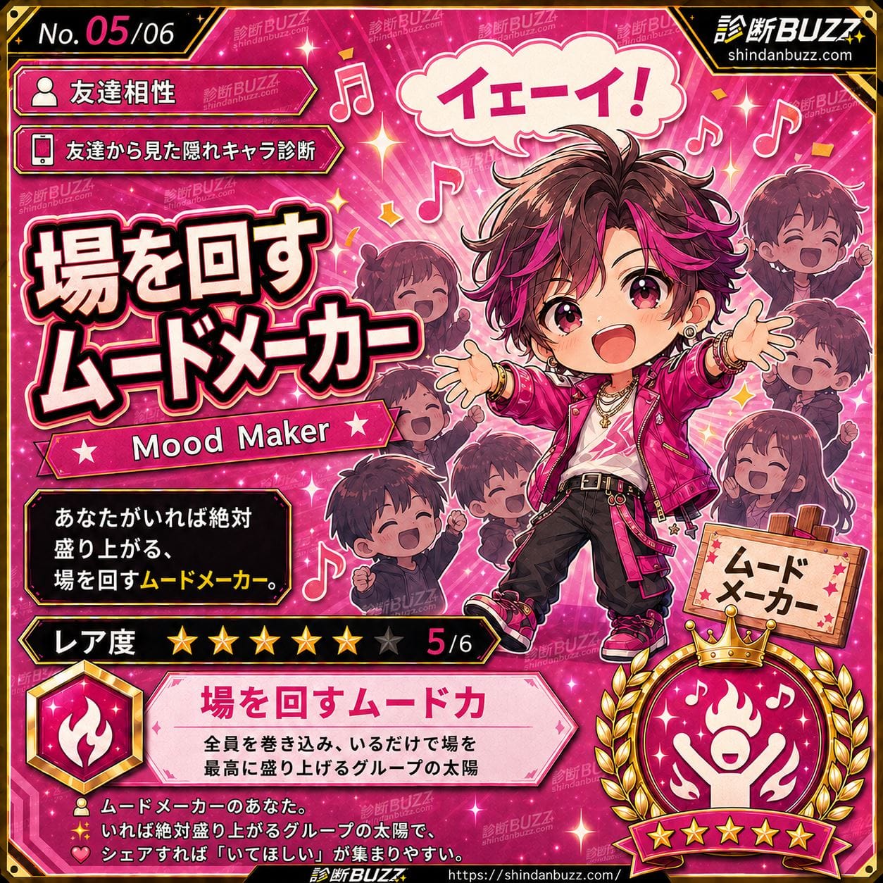 場を回すムードメーカー - 友達から見たあなたの隠れキャラ診断
