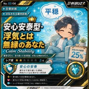 安心安泰型・浮気とは無縁のあなた