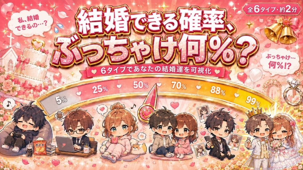 あなたが結婚できる確率、ぶっちゃけ何%?