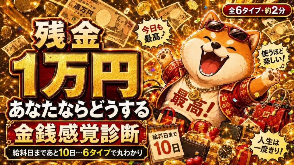 金銭感覚診断 給料日まであと10日、残金1万円。あなたならどうする?