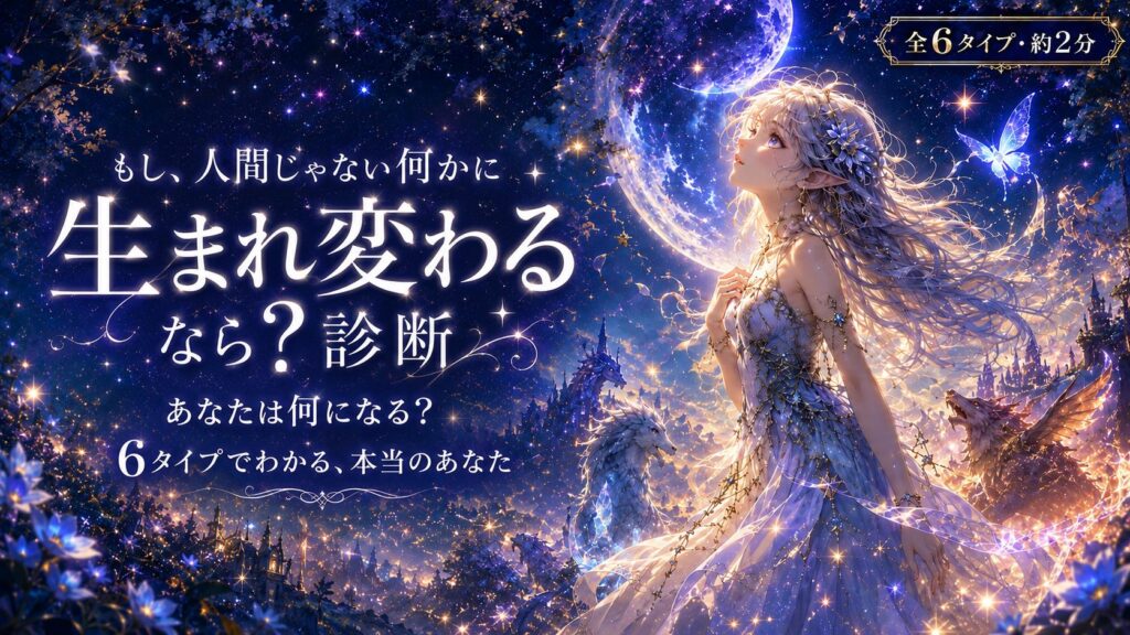 もし、人間じゃない何かに生まれ変わるなら？診断 あなたの本質が6タイプでわかる