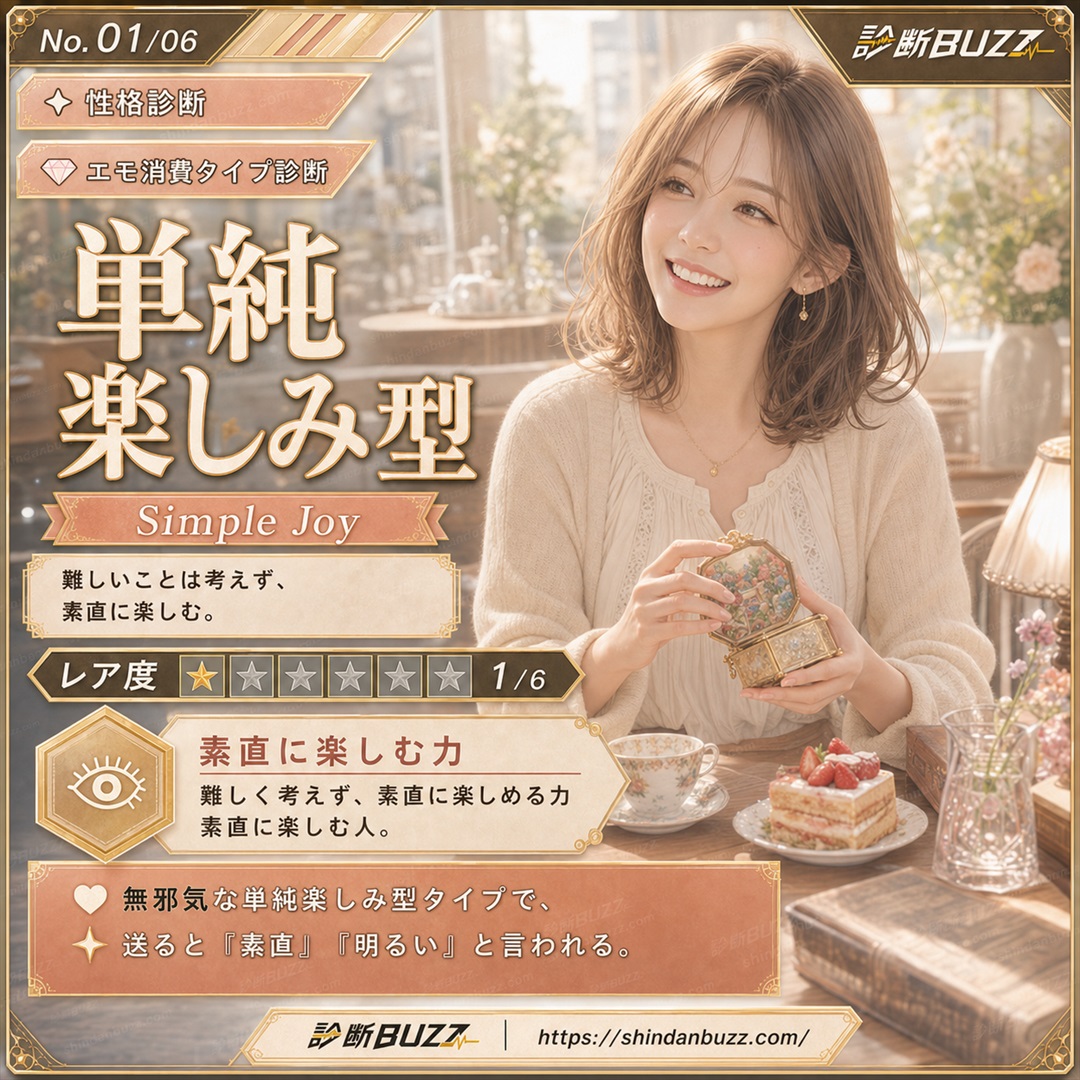 単純楽しみ型 - エモ消費タイプ診断 あなたの「エモい」に弱いポイントは？