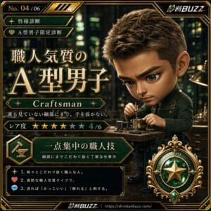 職人気質のA型男子