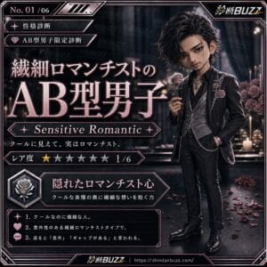 繊細ロマンチストのAB型男子