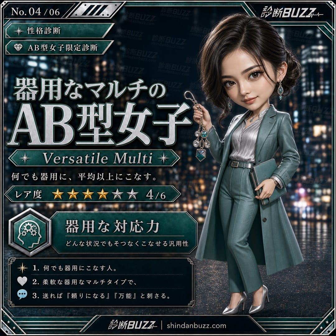 器用なマルチのAB型女子 - AB型女子限定診断 あなたはAB型女子の中で何タイプ？