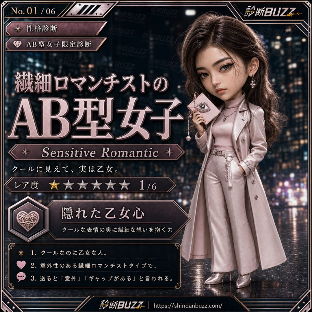 繊細ロマンチストのAB型女子 - AB型女子限定診断 あなたはAB型女子の中で何タイプ？
