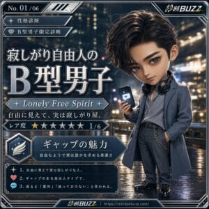寂しがり自由人のB型男子