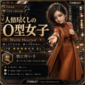 人情尽くしのO型女子