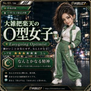 大雑把楽天のO型女子